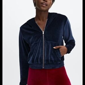 Fabletics Navy Blue Velvet Jacket